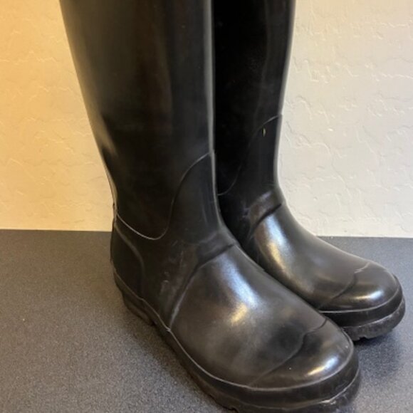 Hunter Original Tall Gloss Women's Rain Boots Black 6 US - Picture 1 of 6
